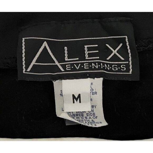 ALEX EVENINGS 2PC JACKET And TANK SET Sz M BLACK WHITE SILVER Cocktail Party - Picture 8 of 11
